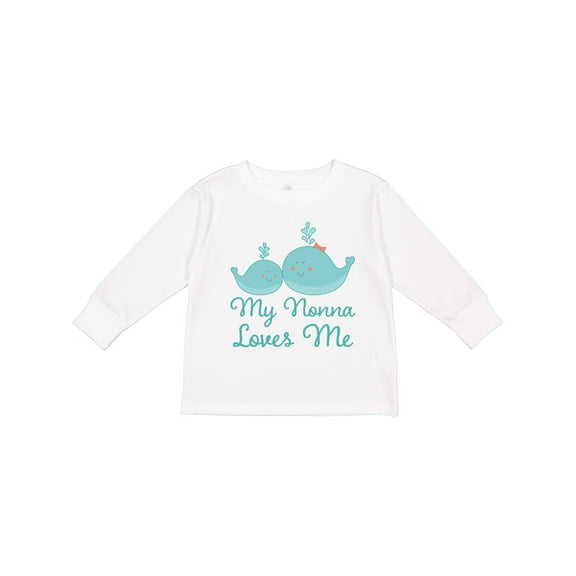 Inktastic My Nonna Loves Me Boys or Girls Long Sleeve Toddler T-Shirt