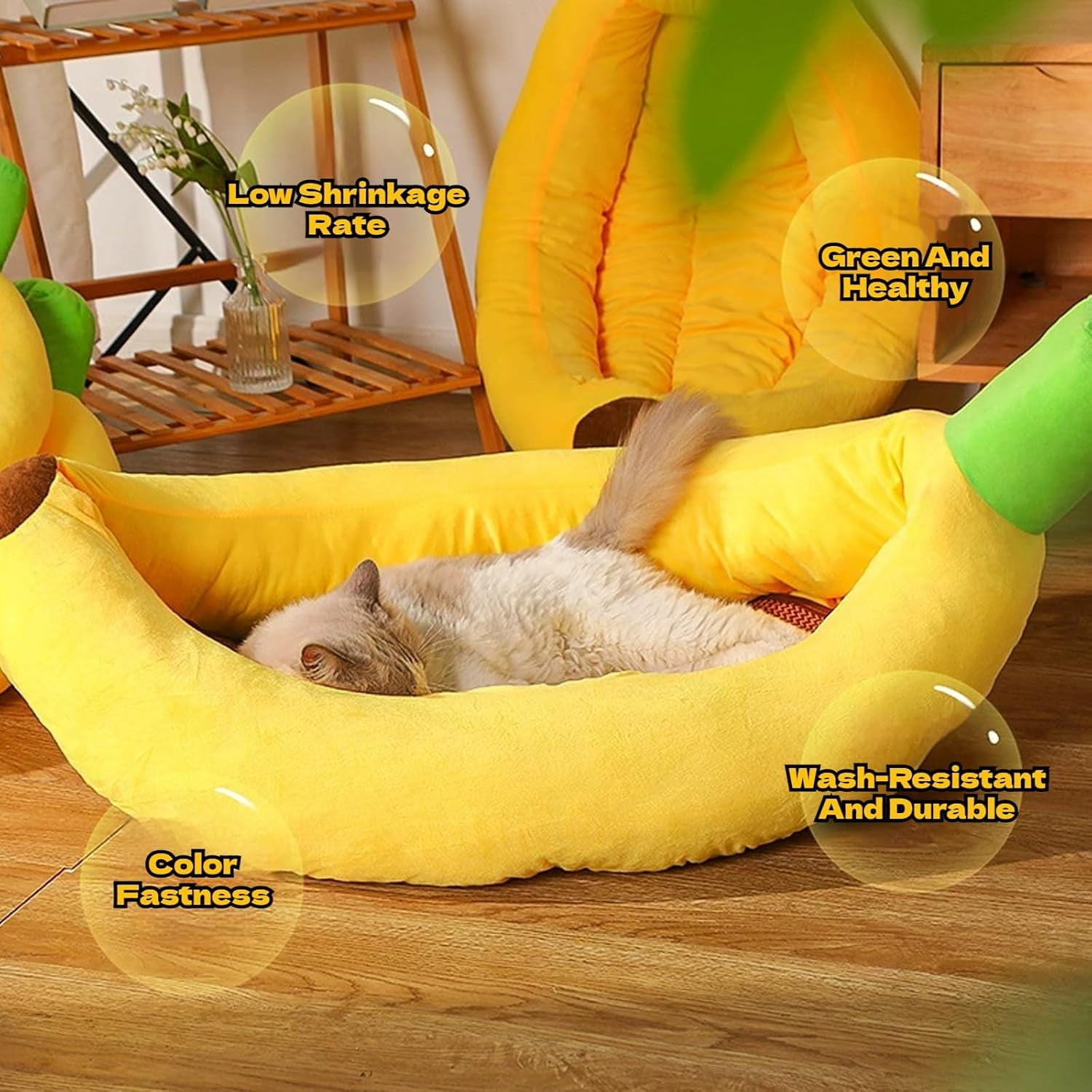 Banana Shaped Dog Bed, Creative Comfortable Banana Boat Shape Pet Dog Cat Bed, Sofa Warm Nest Creative Detachable House All Seasons Suit