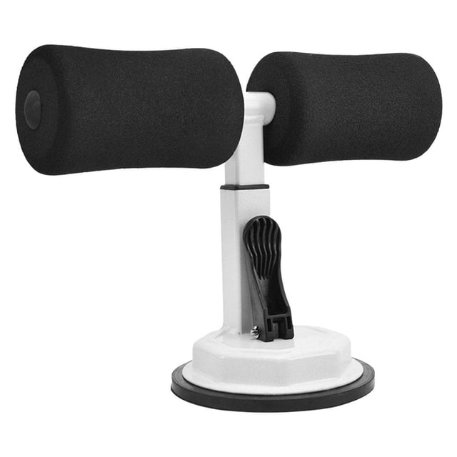 koolsoo Sit Up Exercise Equipment for Floor/Adjustable Sit Up Assistant Device Abdominal Black White