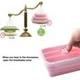 thumbnail image 4 of Boîte à Lunch en Silicone Portable Pliable et Rabattable, Contenant de Rangement pour Aliments, Cuisine, Compatible Micro-Ondes, Lave-Vaisselle et Congélateur, Boîte bento de Pique-Nique pour Ados, Rose (3 Pcs), 4 of 8
