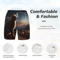 thumbnail image 5 of Lsque Mens Swim Trunks Pyramid Desert Cat Pattern - Bathing Suit Compression Liner - Beach Swim Shorts Swimwear - (S-3XL) - Stretch Quick Dry -Small, 5 of 9