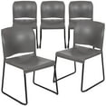 thumbnail image 3 of BizChair Hercules Series Contoured Stacking Waiting Room Chairs, Set of 5, Gray, 3 of 16