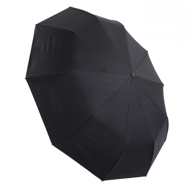 Paraguas, Paraguas Automático Compacto Negro Plegable Resistente A Prueba De Viento Con Bolsa De Almacenamiento Para El Sol