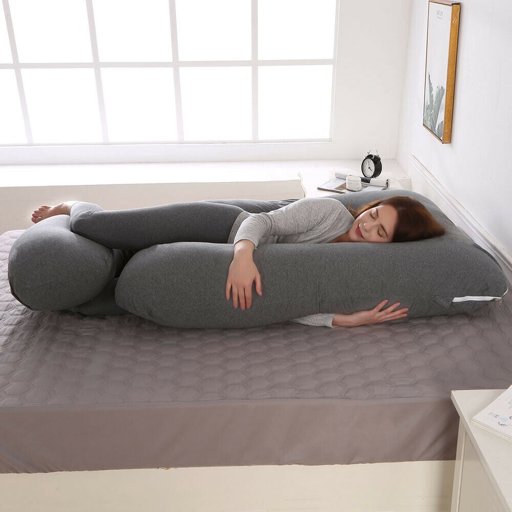 SHANNA Oversized Pregnancy Pillow Maternity Belly Contoured Feeding Body Support Cushion -Dark Gray
