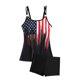 thumbnail image 5 of Trajes de baño para mujer, Trajes de baño para mujer Traje de baño bikini sin espalda con tirantes y tirantes, teñido anudado en color contrastante para mujer, 5 of 7