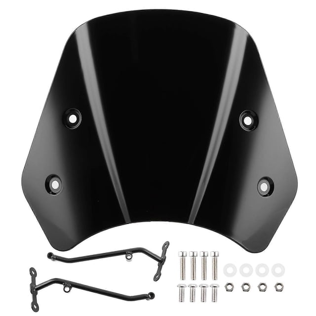 Motorcycle Long Stents Windshield Windscreen Wind Deflector Fit for Benelli Leoncino 500Black