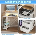 thumbnail image 6 of Computer Gaming Desk with File Drawers, 63'' Home Office Desk with Power Outlets & LED Light, Printer Space, Monitor Stand, and Storage Shelves, Ideal for Work Game Study, 6 of 8