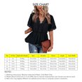 thumbnail image 2 of Top De Cuello En V De Encaje Peplum Top De Cuello En V De Encaje De Verano Blusa De Manga Corta Con Cuello En V Con Volantes Ribete De Encaje De Ganchillo Cintura Elástica Peplum ANGGREK No, 2 of 5