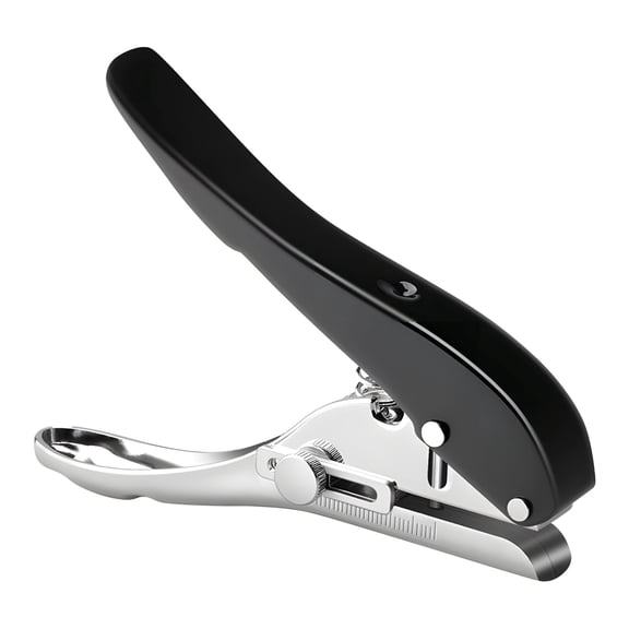 Single Hole Punch, 8mm Heavy Duty Hole Puncher, Hand Held Paper Puncher with Visual Positioning,Metal Single Hole Punch, Zinc Alloy Plating,Hot-Treated Punch,Plus 1 Spring, 5 x 3.7 in / 126 x 95 mm