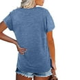 thumbnail image 3 of Plebaso Women's Pocket T-Shirts Classic Short Sleeve Shirt V Neck Casual Summer Basic Tee Solid Color, 3 of 6