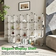 thumbnail image 4 of Cube Storage Organizer, 20-Cube Shelves Units, Closet Cabinet, DIY Plastic Modular Book Shelf, Ideal for Bedroom, Living Room, Office, 48.4" L x 12.4" W x 60.6" H Transparent White UPCS20W, 4 of 8