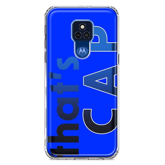MUNDAZE Motorola Moto G Play 2021 Shockproof Clear Hybrid Protective Phone Case Blue Clear Funny Text Quote That's Cap Cover