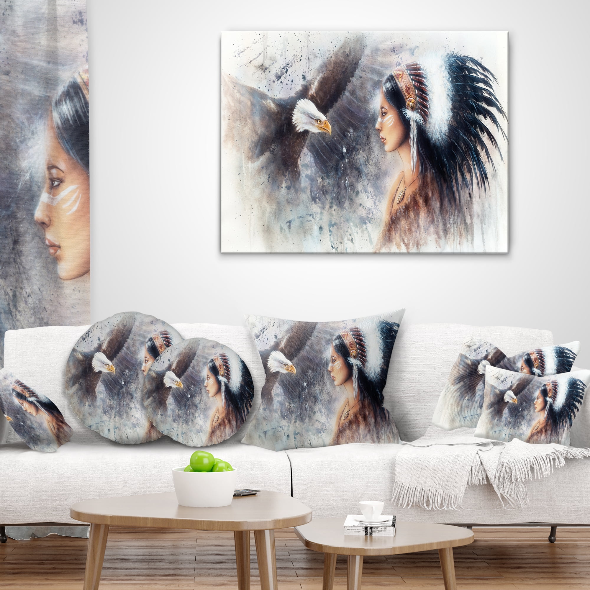 Designart Enchanting Mystical Priestess - Abstract Woman Throw Pillow - 16x16