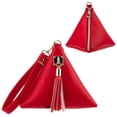 thumbnail image 1 of portafolios de piel para mujer, diseño triangular, con correa de muñeca, Rojo -, Talla unica, 1 of 5