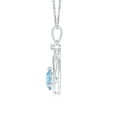 thumbnail image 2 of ANGARA Natural Aquamarine Knotted Heart Pendant with Diamond in 925 Sterling Silver for Women (Size-6mm) | March Birthstone, Anniversary, Jewelry Gift for Women | Natural Aquamarine Necklace, 2 of 8