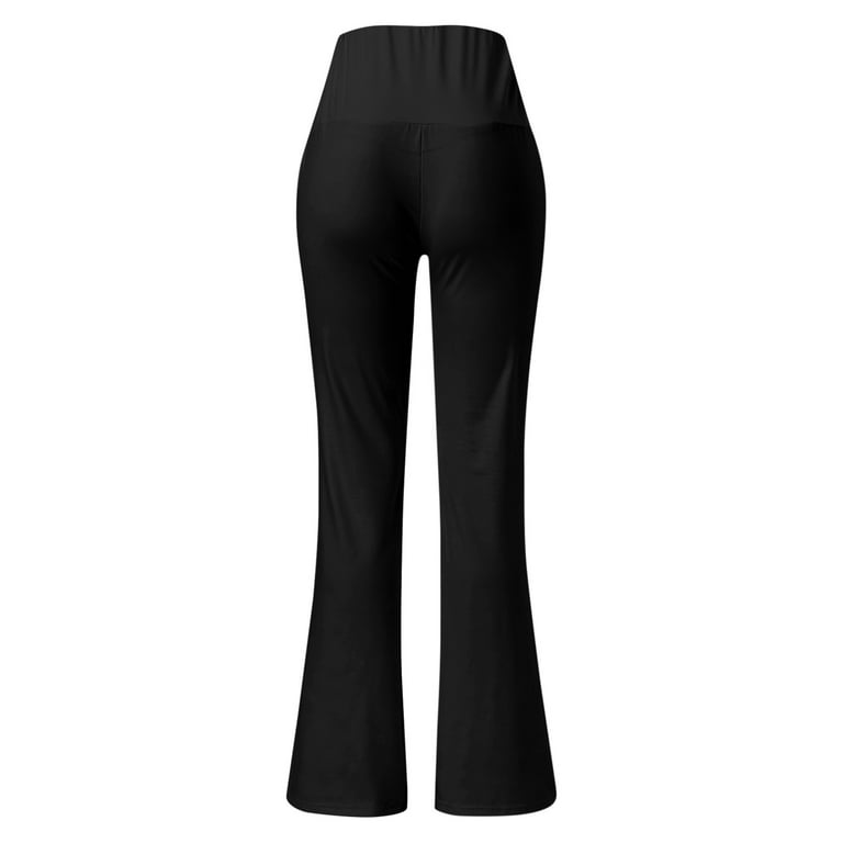 Women s Bootleg Yoga Pants Crossover High Waisted Wide Leg Workout Flare Pants Bootcut Work Pants Dress Pants Walmart