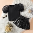 thumbnail image 2 of Sngxgn Baby Girl's 2pc Rib Long Sleeve Romper and Pant Set(Black,90), 2 of 7