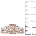 thumbnail image 2 of Everly Women's Created Sapphire Created Morganite 10k Rose Gold Bridal Set, 2 of 7