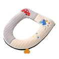 thumbnail image 2 of YgkuHd Toilet Seat Cushion, Zipper Model Toilet Seat Household Embroidery Sitting Washer Toilet Seat Cover Cute Washer Universal Toilet Seat Washable D Shapetoilet Seat Cushion (Gray), 2 of 6