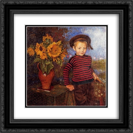 Georges Lemmen 2x Matted 20x20 Black Ornate Framed Art Print 'Little Pierre'