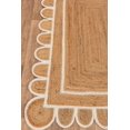 thumbnail image 2 of Scallop Pattern Jute Bohemian Area Rug (Off White, 2'6"x14'), 2 of 4