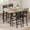 grey, variant on Dining Table Set for 4 with Corner Protector, Kitchen Table Set with Footrest & Backrest, Counter Height Table with 4 Upholstered Bar Chairs, Space-Saving Dining Furniture for Apartment, Living Room