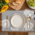 thumbnail image 4 of White Dandelion Placemats Set of 6, Spring Plants Flowers Vintage Gray Placemats for Dining Table, Place Mats for Kitchen Tabletop, Waterproof Wipeable Dining Table Mats Set, 4 of 9