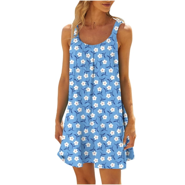Vestidos de playa Mujeres Sexy Hawaiano Tropical Impreso Sin mangas Sling Mini Vestido Verano Suelto Cómodo Boho Sundress OAVQHLG3B Store lin121212