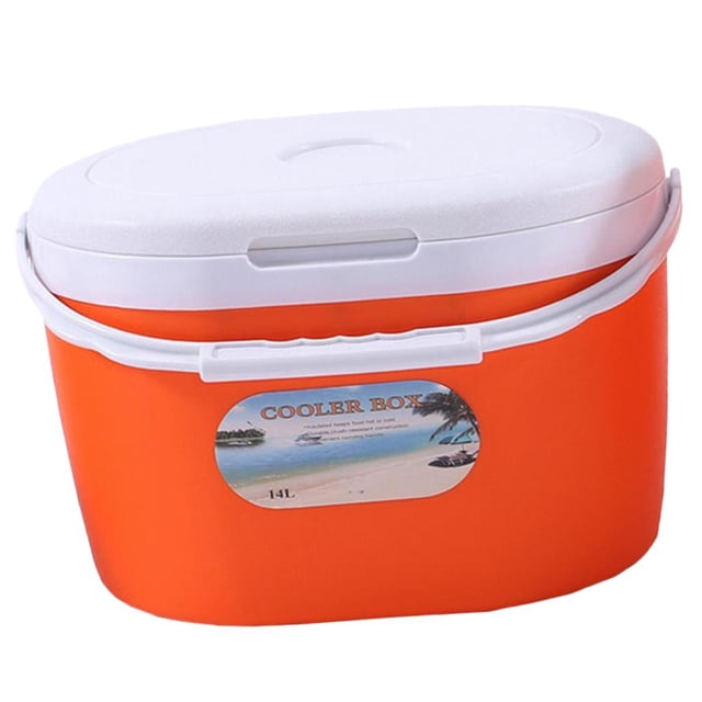 Enfriador de camping | Cubo de con refrigerador Wamer de caja aislada | Caja más resistente del refrigerador del almacenamiento de BBarrel Naranja 14L Macarena Enfriador de hielo al aire libre