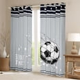 thumbnail image 2 of Feelyou Cartoon Football Soccer Curtains Pack of 2 (42x84 Each), Grey Black Stars Lines Curtains Blackout, Teens Kids Boys Girls Bedroom Curtains, Curtains and Drapes Decor, 2 of 6