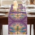 thumbnail image 3 of Table Runners 72 Inches Long Dress Scarves, Purple Dragonfly Farmhouse Kitchen/Dining Table Runner, Coffee Tablerunners, Colorful Flowers Watercolor Chic Floral Plant 14x72 Inch, 3 of 9