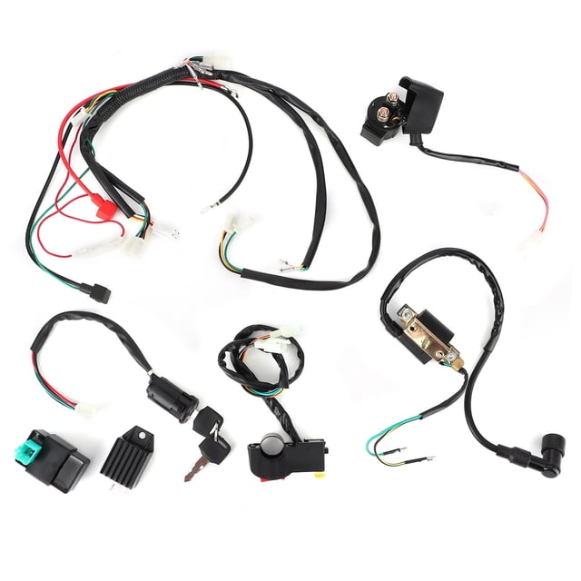 Kit De Arnés De Cableado Del Motor De Arranque Eléctrico De La Bobina De Encendido Del Interruptor Del Manillar Apto Para 50cc 110cc 125cc PIT Quad Dirt Bike ATV