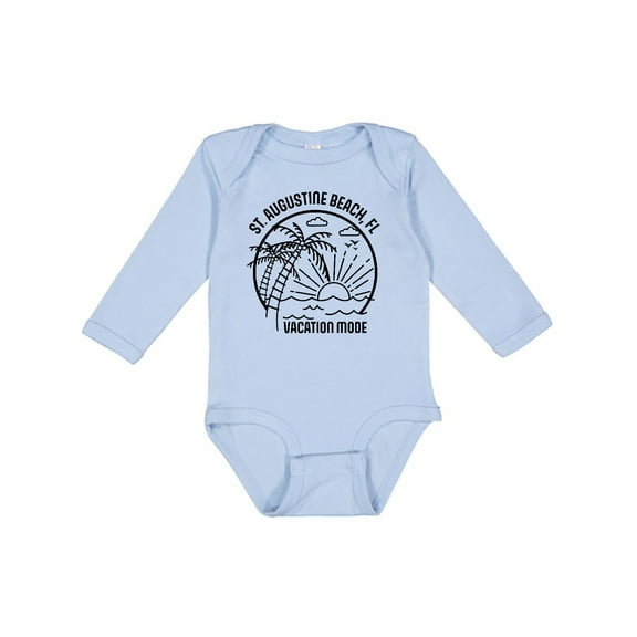 Inktastic Summer Vacation Mode St. Augustine Beach Florida Boys or Girls Long Sleeve Baby Bodysuit
