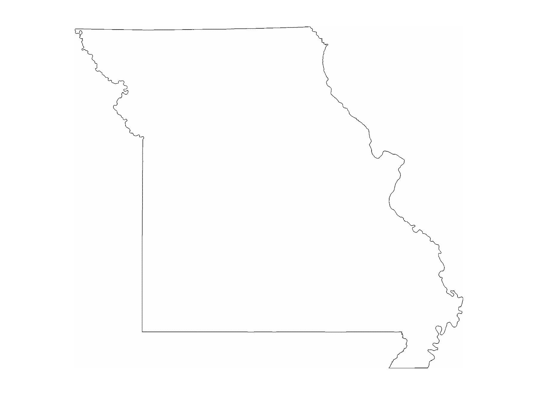 Missouri State Outline Map - 12 Inch By 18 Inch Laminated Poster With