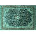 thumbnail image 1 of Ahgly Company Indoor Rectangle Medallion Turquoise Blue Traditional Area Rugs, 2' x 3', 1 of 4