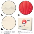 thumbnail image 3 of Designart "Minimalist Serenity Coral Hot Air Balloon I" Transportation Floater Framed Canvas Print, 3 of 7