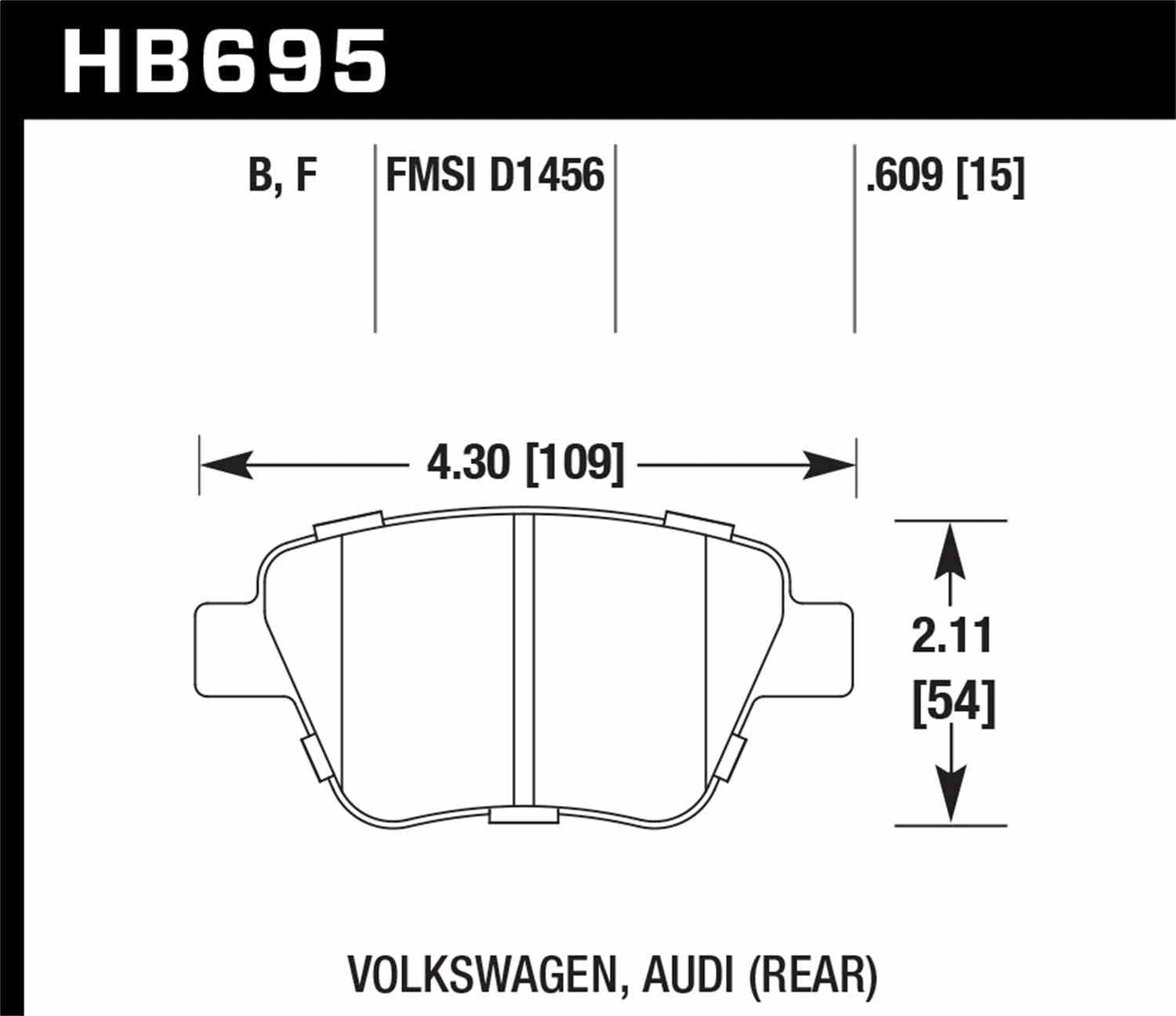 Hawk Performance HB695B.609 HPS 5.0 Disc Brake Pad Set