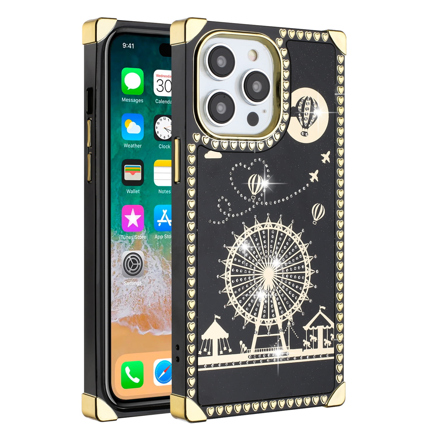  WOLLONY for iPhone 14 Pro Max Square Case, Luxury