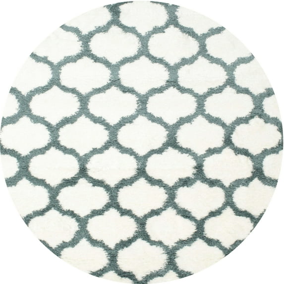 Ahgly Company Indoor Round Contemporary Dark Gray Terrilis Area Rugs, 6' Round
