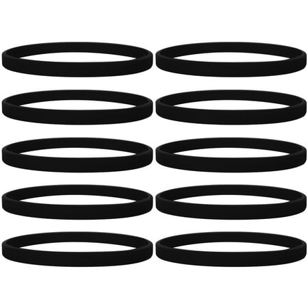 Thick Silicone Wristbands 1/5 Thin Silicone Wristbands, Sports Fitness Rubber Bracelets, 100 Pcs/ Pack - Bulk Sale-Black-6packs ()
