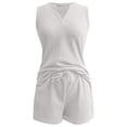 thumbnail image 5 of MAIHAN Women Summer Outfits Spring Outfits for Women 2026 Shirt Tops Shorts Clothes Sets Trendy 2 Piece Summer Shorts Set Cotton Outfits Sets, 5 of 5