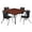 Cherry / Grey / Black, variant on Regency Kee 42 in. Square Adjustable Classroom Table- Cherry & 4 Andy 12 in. Stack Chairs- Black