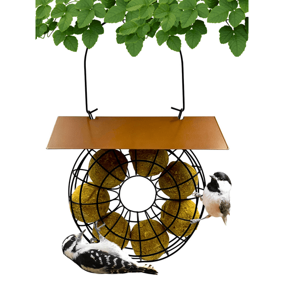 Songbird Essentials Suet Feeder for Suet Balls Metal Hanging Bird Feeder, 6 Suet Ball Capacity Copper