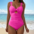 thumbnail image 2 of Linfrsh Womens One Piece Swimsuit Modest Tummy Control Bathing Suit Full Coverage Sexy Swim Suits Hot Pink,XL, 2 of 7