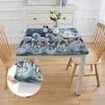 thumbnail image 2 of Acheng White Horses Ocean Full Moon Square Tablecloth with Elastic Edge 100% Polyester Fiber 46*46, 2 of 8
