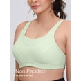 thumbnail image 4 of Wingslove Women's Sports Bra Full Coverage Wireless Bra Plus Size High Impact Non Padded Workout Bra,Green 38DDD, 4 of 12