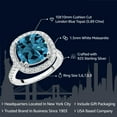thumbnail image 2 of Gem Stone King 925 Sterling Silver London Blue Topaz and White Moissanite Engagement Ring for Women (5.89 Cttw, Cushion 10MM, Gemstone Birthstone, Available in Size 5, 6, 7, 8, 9), 2 of 4