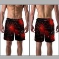 thumbnail image 3 of luoweisi Men's Beach Shorts Quick Dry Swim Trunks with Mesh Lining Halloween Spider Web XL, 3 of 5