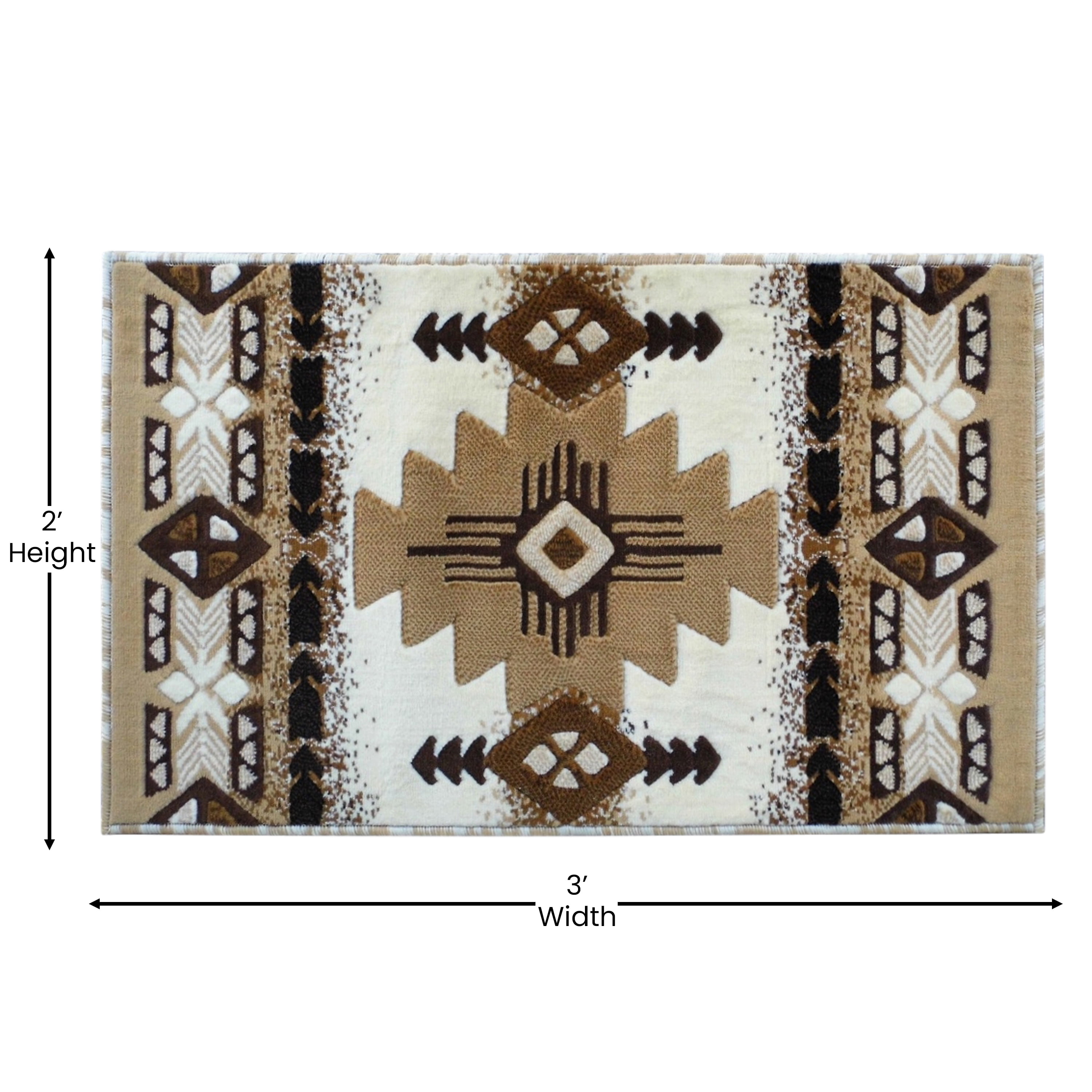 BizChair South West Native Door Mat Area Rug Design C318 Berber (24 Inch X  40 Inch)