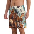 thumbnail image 2 of Kdxio Animal Filled Noahs Ark Pattern Mens Casual Shorts - Drawstring Summer Beach Sports Shorts for Men, 2 of 5